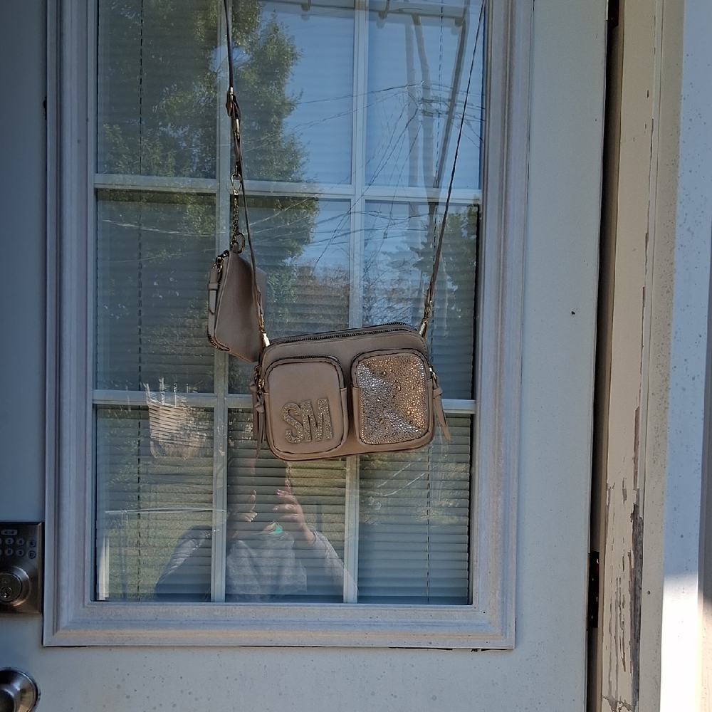 Steve Madden Gold and Cream Crossbody Bag